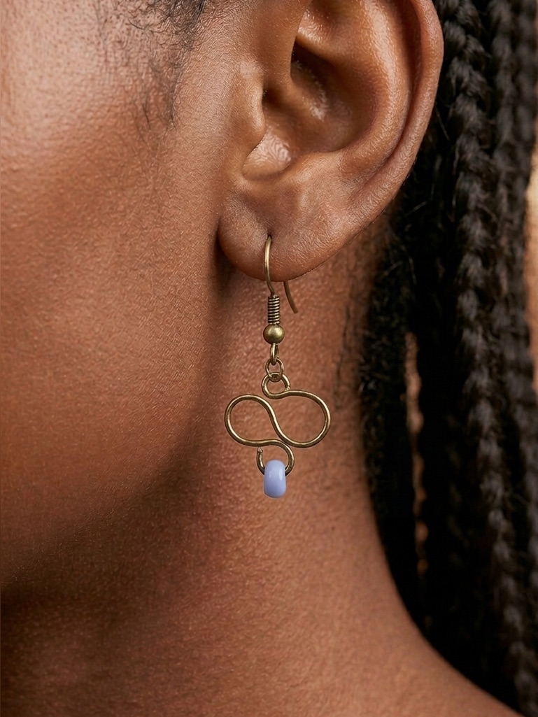 Elegant Gold And Blue Infinity Earrings